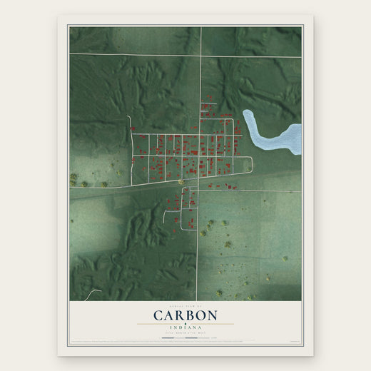 Carbon, Indiana map print, the full design
