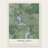Tower Lakes, Illinois map print, the full design