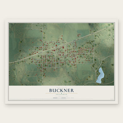 Buckner, Illinois map print, the full design