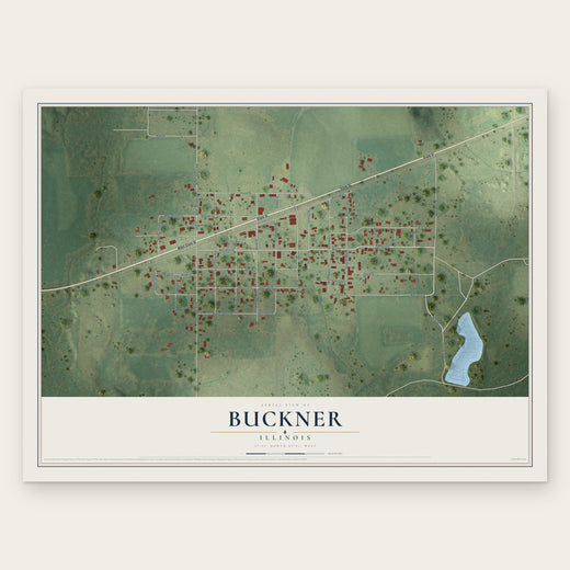 Buckner, Illinois map print, the full design