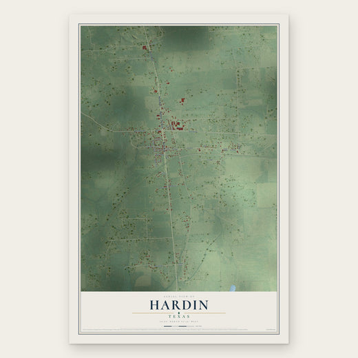Hardin, Texas map print, the full design