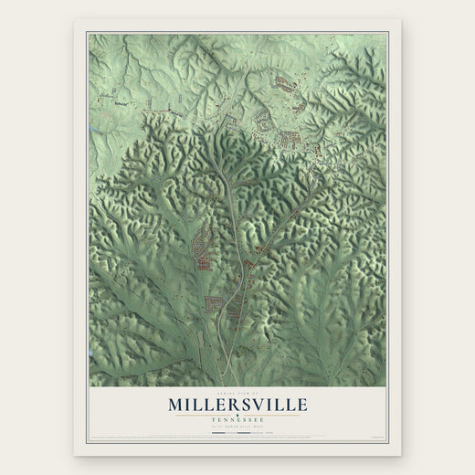 Millersville, Tennessee map print, the full design