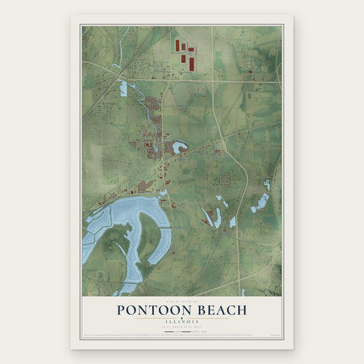 Pontoon Beach, Illinois map print, the full design