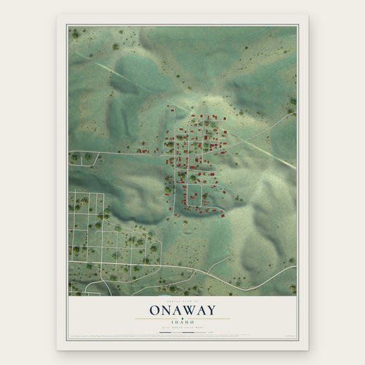Onaway, Idaho map print, the full design