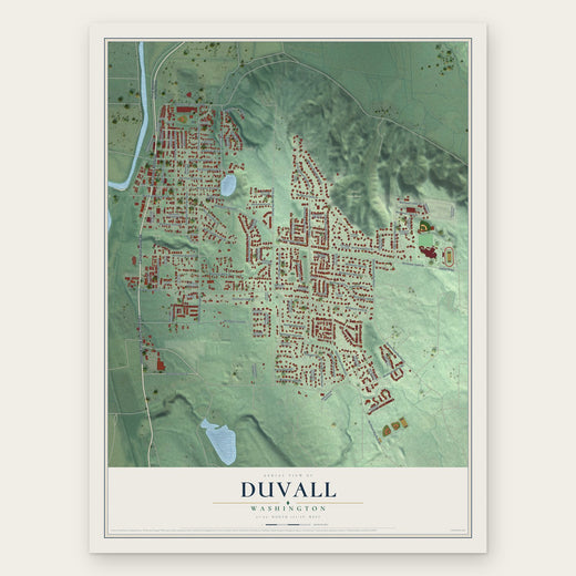Duvall, Washington map print, the full design