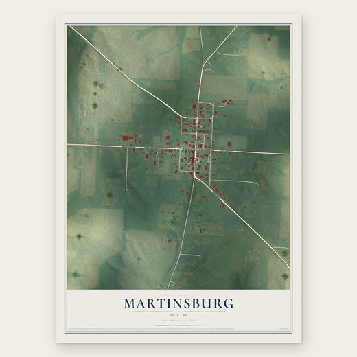 Martinsburg, Ohio map print, the full design
