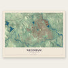 Needham, Massachusetts map print, the full design
