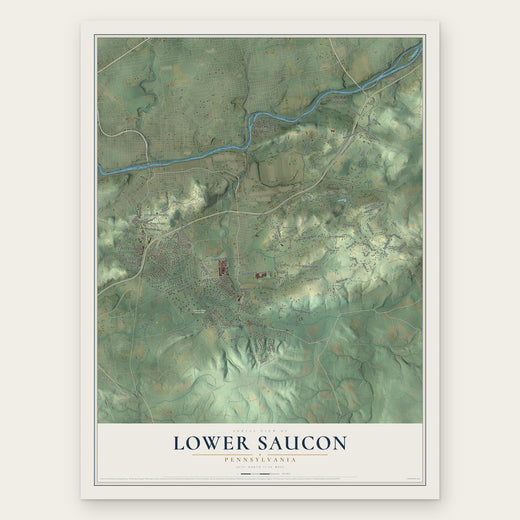 Lower Saucon, Pennsylvania map print, the full design