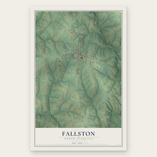 Fallston, North Carolina map print, the full design