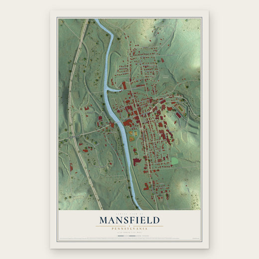 Mansfield, Pennsylvania map print, the full design
