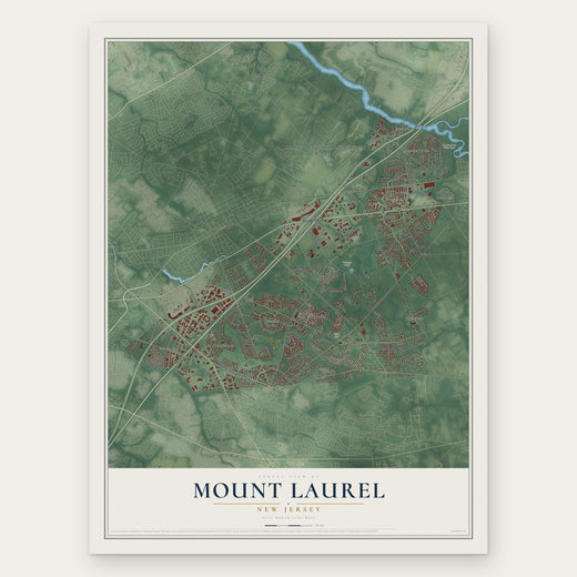 Mount Laurel, New Jersey map print, the full design