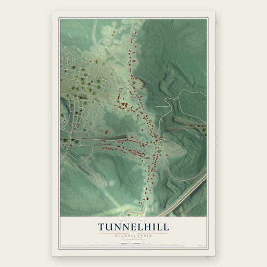 Tunnelhill, Pennsylvania map print, the full design