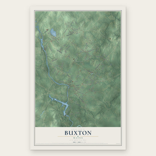 Buxton, Maine map print, the full design