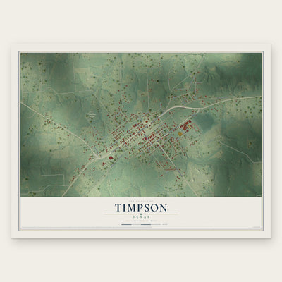 Timpson, Texas map print, the full design
