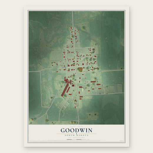 Goodwin, South Dakota map print, the full design
