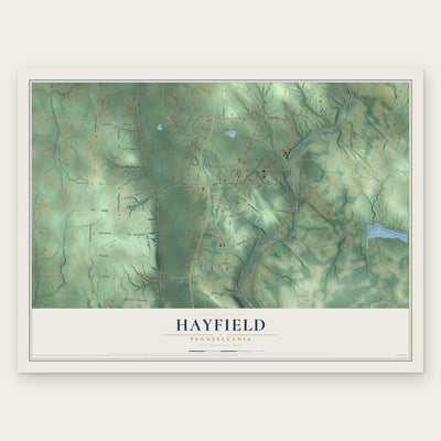 Hayfield, Pennsylvania map print, the full design