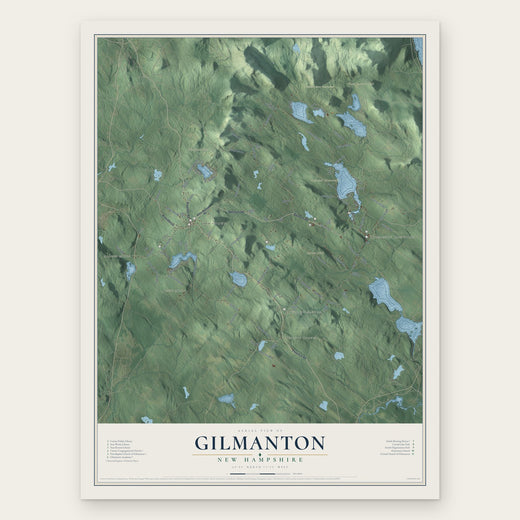 Gilmanton, New Hampshire map print, the full design