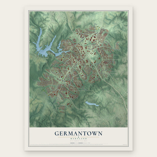 Germantown, Maryland map print, the full design