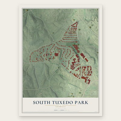 South Tuxedo Park, Georgia map print, the full design