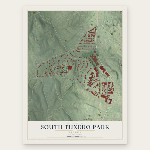 South Tuxedo Park, Georgia map print, the full design