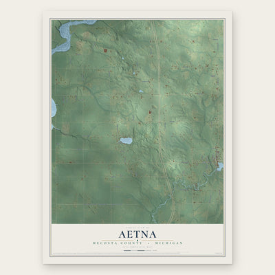 Aetna, Mecosta County, Michigan map print, the full design