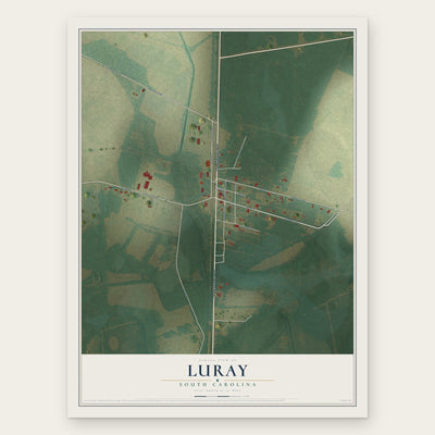 Luray, South Carolina map print, the full design