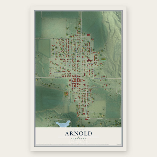 Arnold, Nebraska map print, the full design