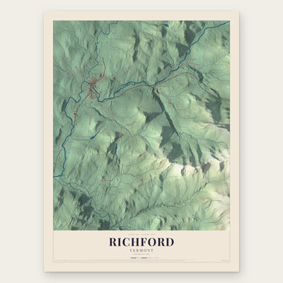 Richford, Vermont map print, the full design