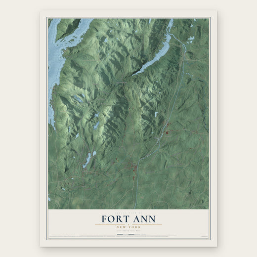 Fort Ann, New York map print, the full design