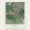 Danville, Ohio map print, the full design