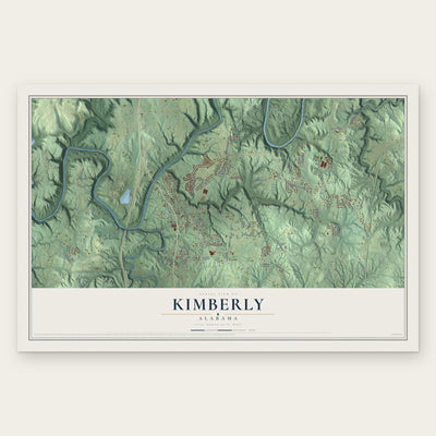 Kimberly, Alabama map print, the full design