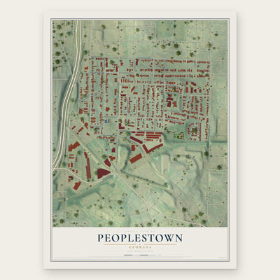 Peoplestown, Georgia map print, the full design