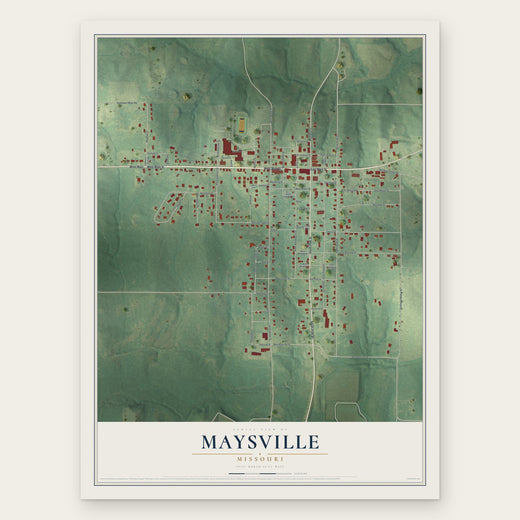 Maysville, Missouri map print, the full design