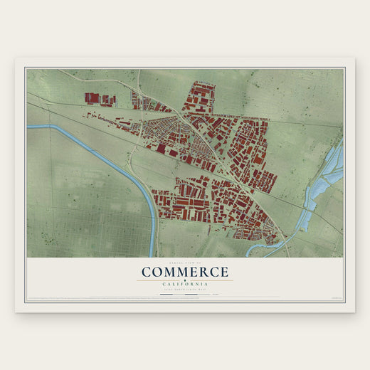 Commerce, California map print, the full design