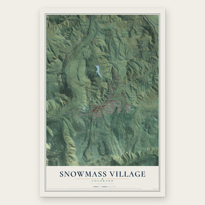 Snowmass Village, Colorado map print, the full design