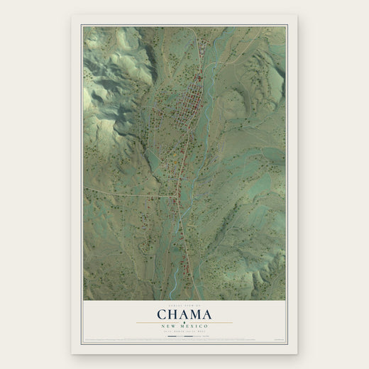 Chama, New Mexico map print, the full design