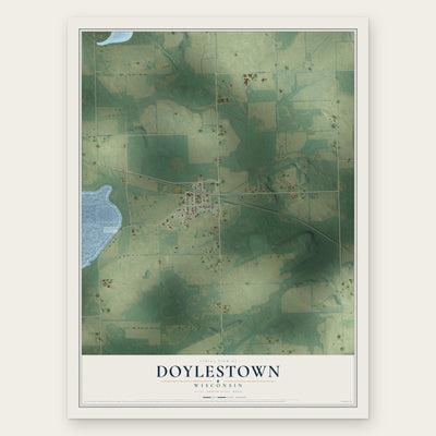 Doylestown, Wisconsin map print, the full design