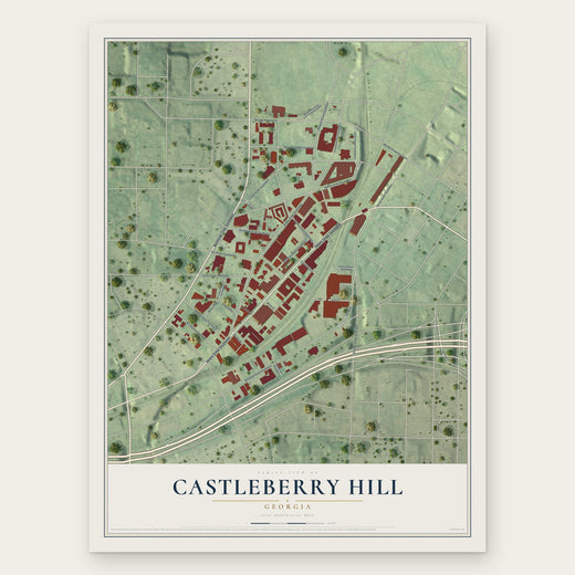 Castleberry Hill, Georgia map print, the full design