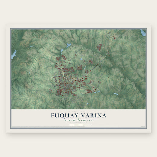 Fuquay-Varina, North Carolina map print, the full design