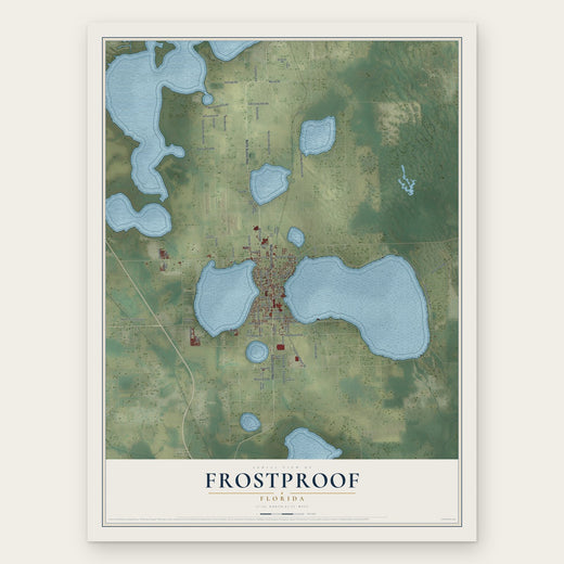 Frostproof, Florida map print, the full design