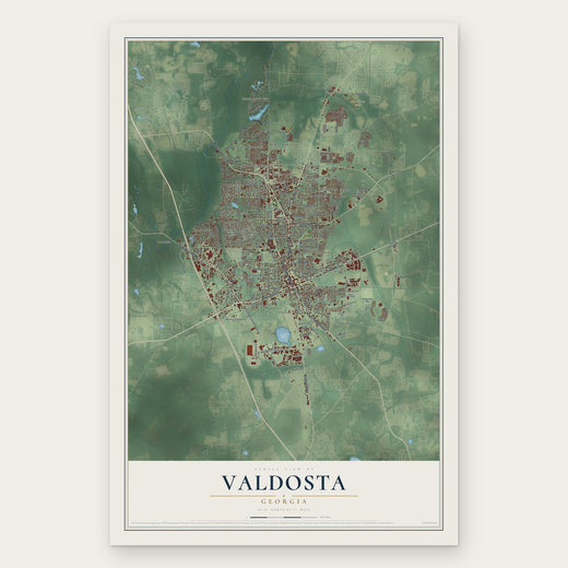 Valdosta, Georgia map print, the full design