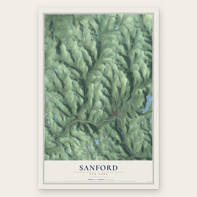 Sanford, New York map print, the full design