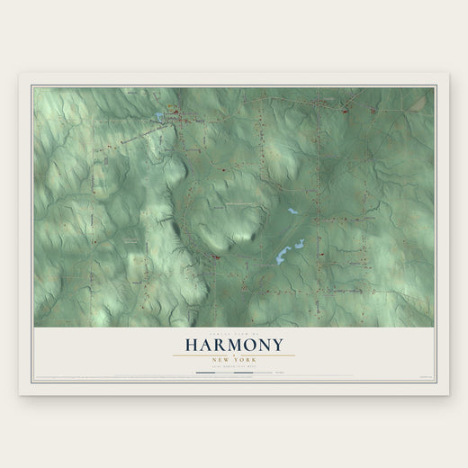 Harmony, New York map print, the full design
