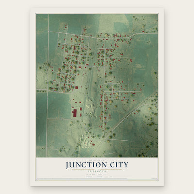 Junction City, Illinois map print, the full design