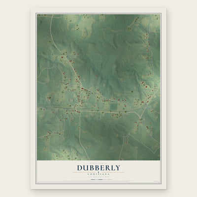 Dubberly, Louisiana map print, the full design