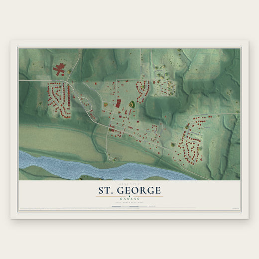 St. George, Kansas map print, the full design