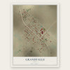 Grandfalls, Texas map print, the full design