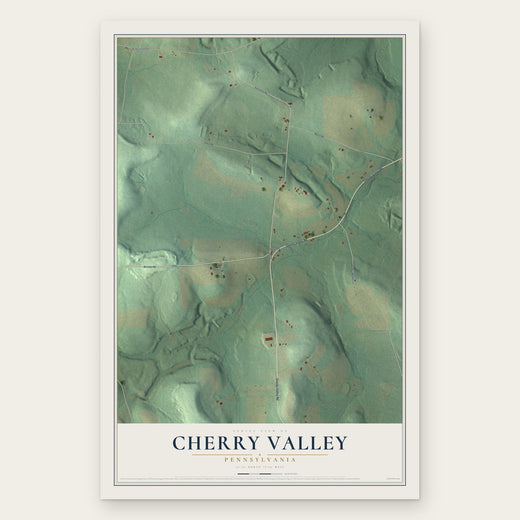 Cherry Valley, Pennsylvania map print, the full design