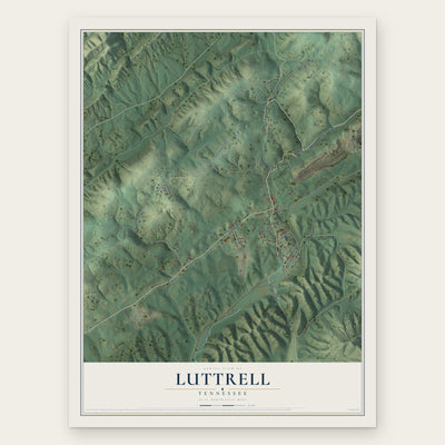 Luttrell, Tennessee map print, the full design