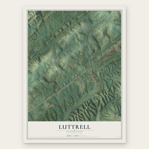 Luttrell, Tennessee map print, the full design